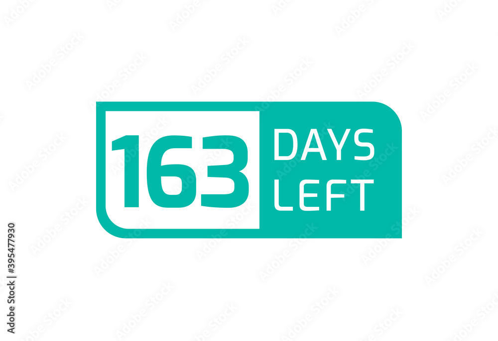 163 Days Left banner on white background, 163 Days Left to Go