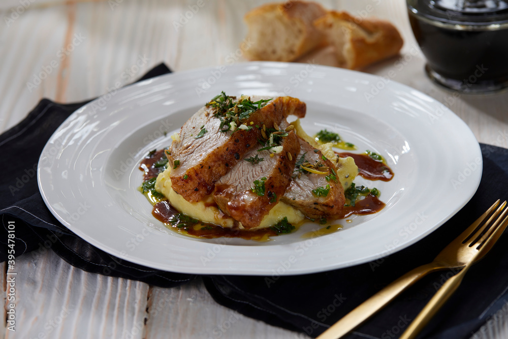 Roast veal with polenta and gremolata Roast veal with polenta and gremolata