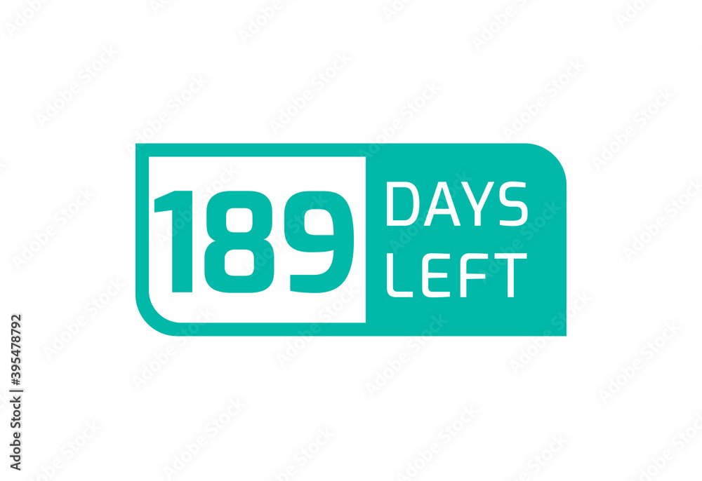 189 Days Left banner on white background, 189 Days Left to Go