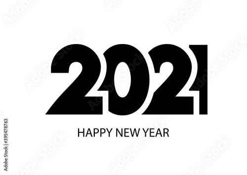 2021 Happy New Year logo text design. Design for banner, poster, cover, print and calendar. 2021 vector logo isolated on white background. New Year template