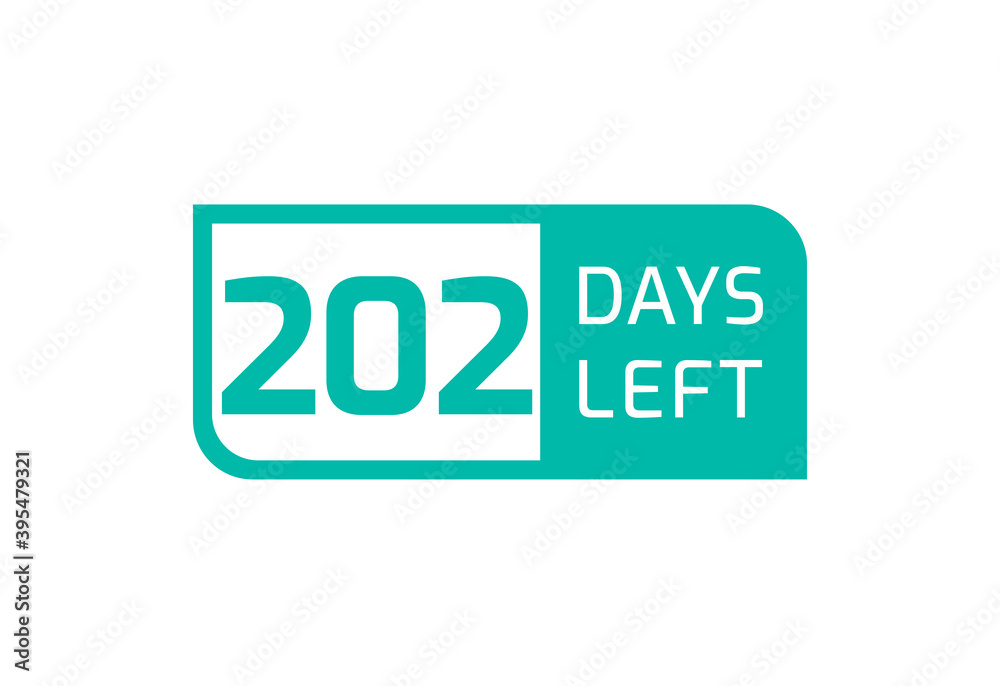 202 Days Left banner on white background, 202 Days Left to Go