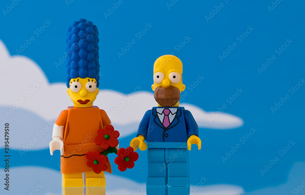 Картината върху платно Lippstadt - Deutschland 15.11.2020 Lego Figur Simpsons
