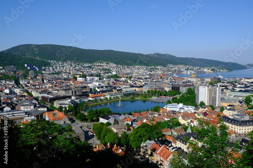 Bergen city centre and harbour, Bergen, Norway