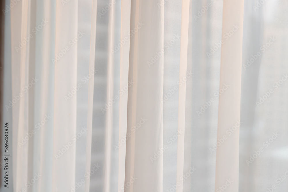 White curtains and morning sunlight