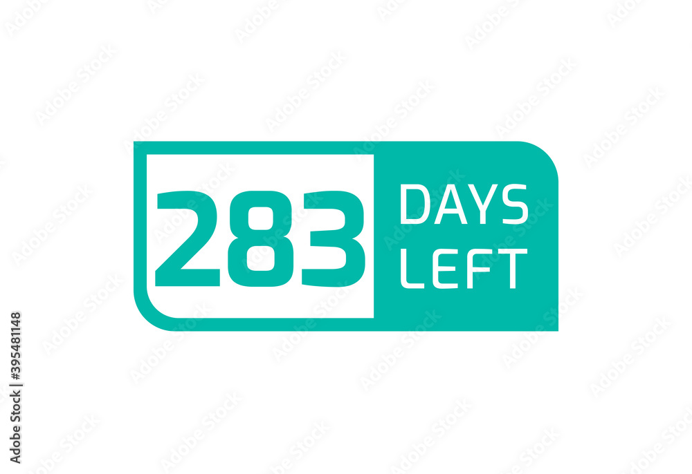 283 Days Left banner on white background, 283 Days Left to Go