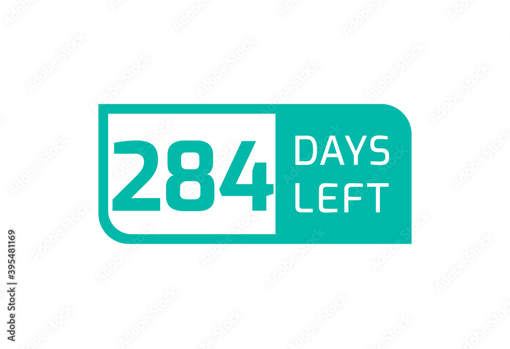 284 Days Left banner on white background, 284 Days Left to Go