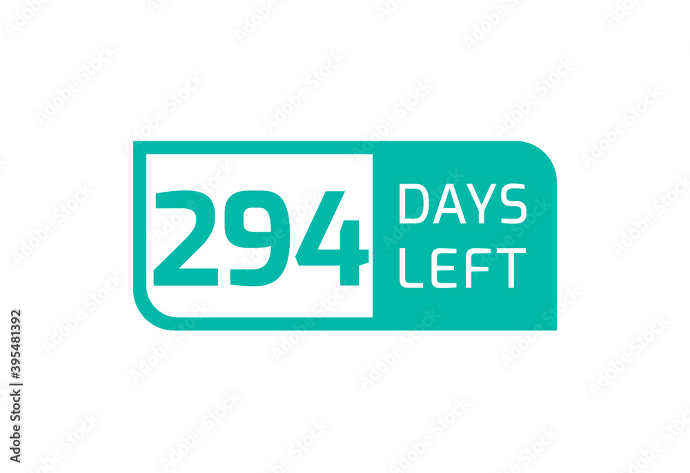 294 Days Left banner on white background, 294 Days Left to Go