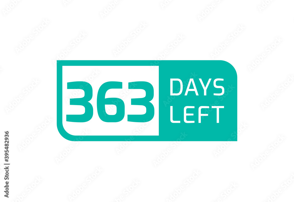 363 Days Left banner on white background, 363 Days Left to Go