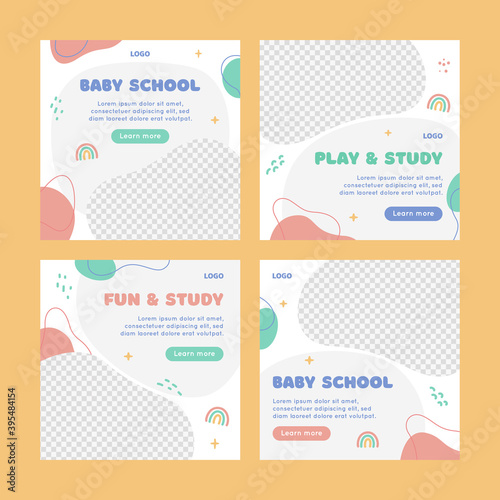 Kindergarden social media post set