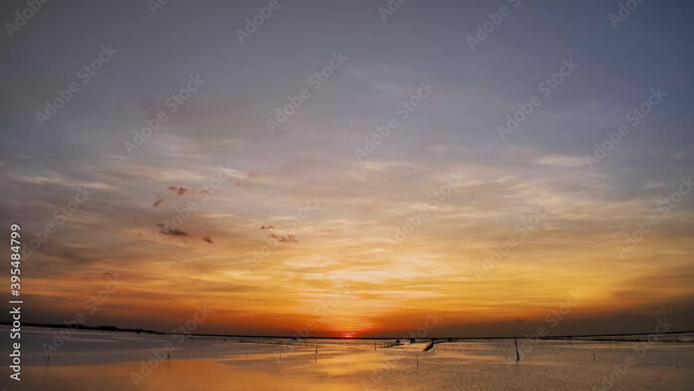 Fast Time lapse cloudy sky with sunset over the sea, natural landscape Fast Time lapse cloudy sky with sunset over the sea, natural landscape
