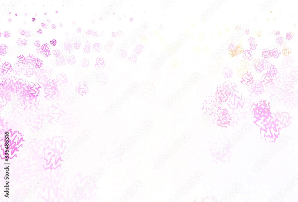 Light Pink, Yellow vector pattern with curved lines. Light Pink, Yellow vector pattern with curved lines.