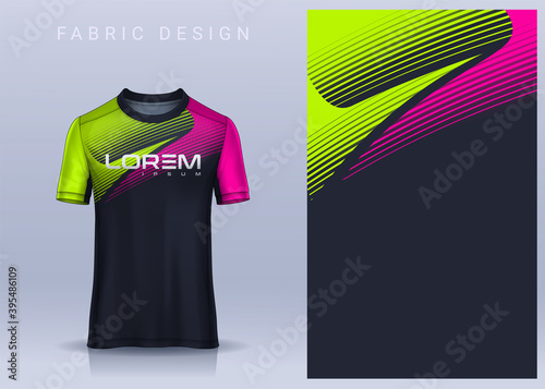 Fabric textile for Sport t-shirt ,Soccer jersey mockup for football club. uniform front view.