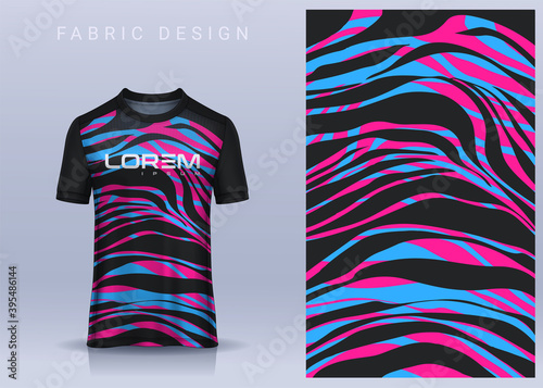 Fabric textile for Sport t-shirt ,Soccer jersey mockup for football club. uniform front view.