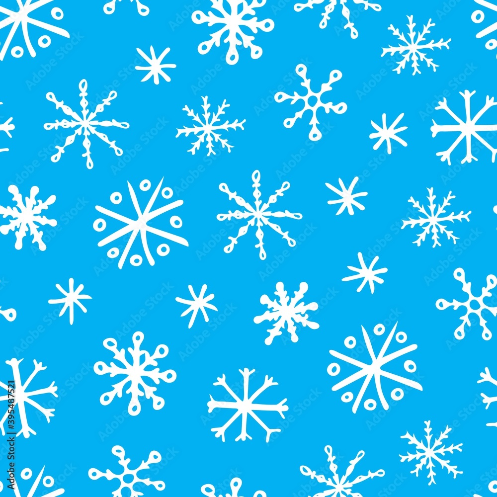 Hand Drawn Christmas Seamless Pattern. Winter Background. Hand Drawn Christmas Seamless Pattern. Winter Background.