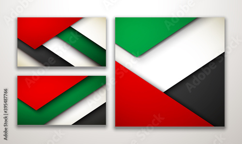 flat paper illustration card Spirit of the union, 48 National day, United Arab Emirates, 2 December. UAE 48 Independence Day background in national flag color theme Celebration banner with ribbon flag Free Download flat paper illustration card Spirit of the union, 48 National day, United Arab Emirates, 2 December. UAE 48 Independence Day background in national flag color theme Celebration banner with ribbon flag - GFXLoad