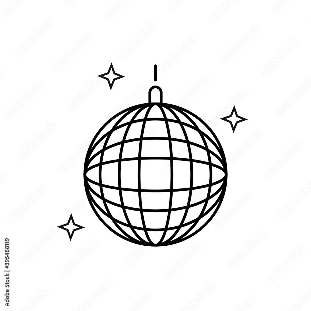Disco ball graphic design template vector isolated Disco ball graphic design template vector isolated