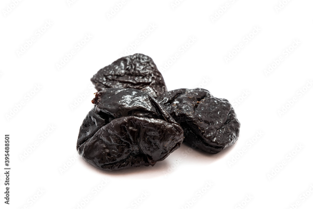 Dried plums isolated on white background Dried plums isolated on white background