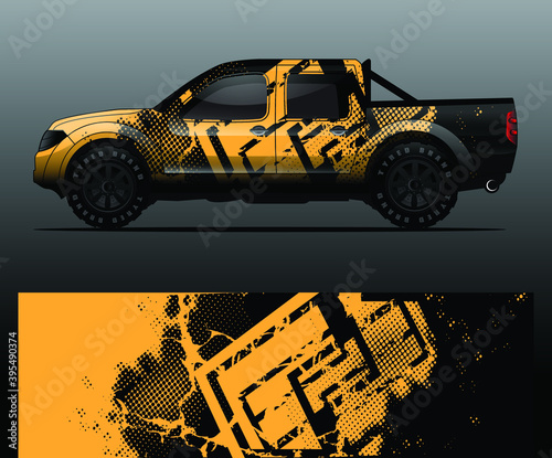 Truck decal graphic wrap vector, abstract background