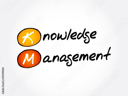 KM - Knowledge Management acronym, business concept background