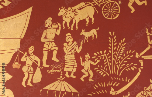 Thai murals depicting