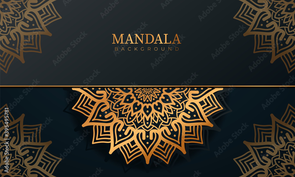 Luxury mandala background with golden color floral pattern ornament design