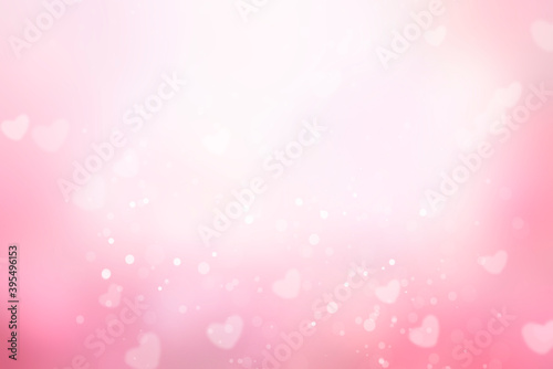 Valentine bokeh,blurred hearts backdrop.Abstract romantic background.