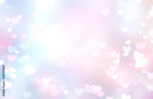 Valentine bokeh,blurred hearts backdrop.Abstract romantic background.