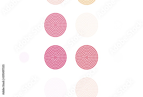 Light Red, Yellow vector pattern with spheres. © smaria2015
