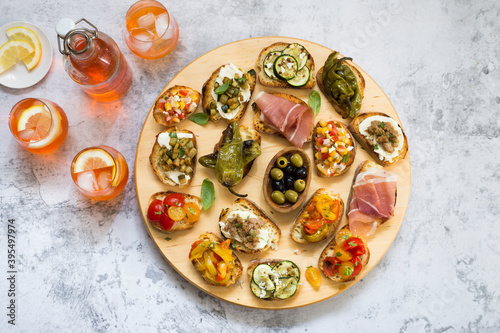 Italian antipasto crostini