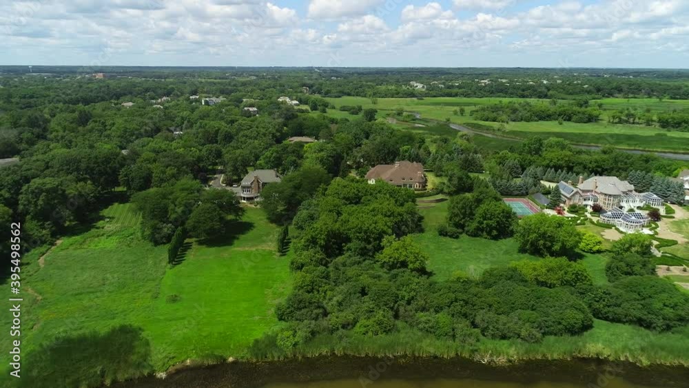 Aerial view of a beautiful suburban home Aerial view of a beautiful suburban home