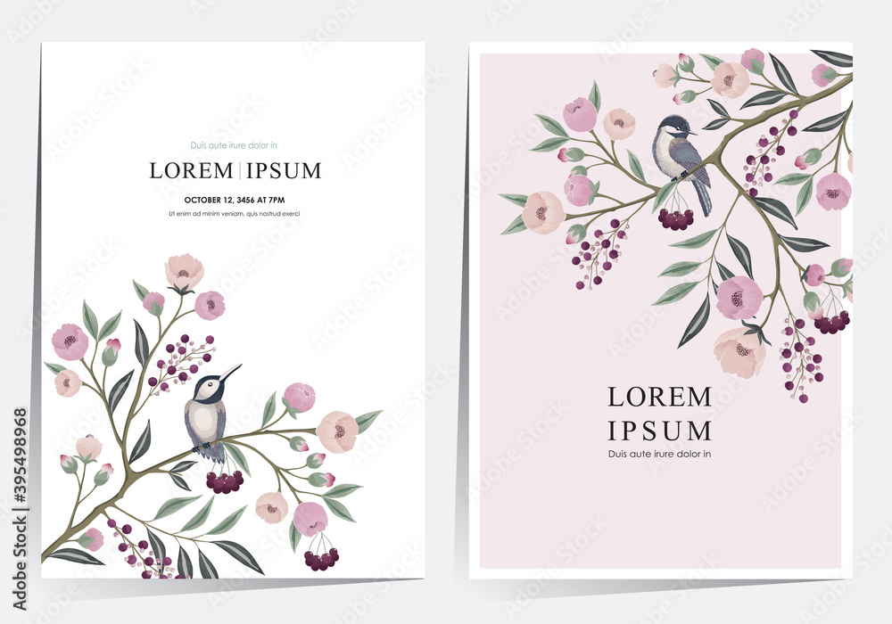 Vector illustration of a beautiful floral frame set with fruits. Design for cards, party invitation, Print, Frame Clip Art and Business Advertisement and Promotion