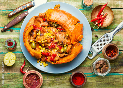 Mexican pumpkin with meat