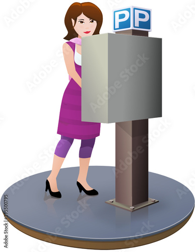 Mag uses parking meter to pay for car parking (cut out)