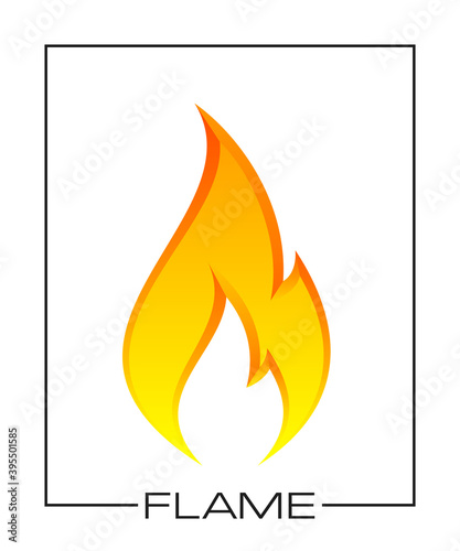 Flammable symbol. Icon with picture flame of fire. Highly flammable things. Fire sign. Explosive object simple logo. Color flame pictogram. Supports combustion icon