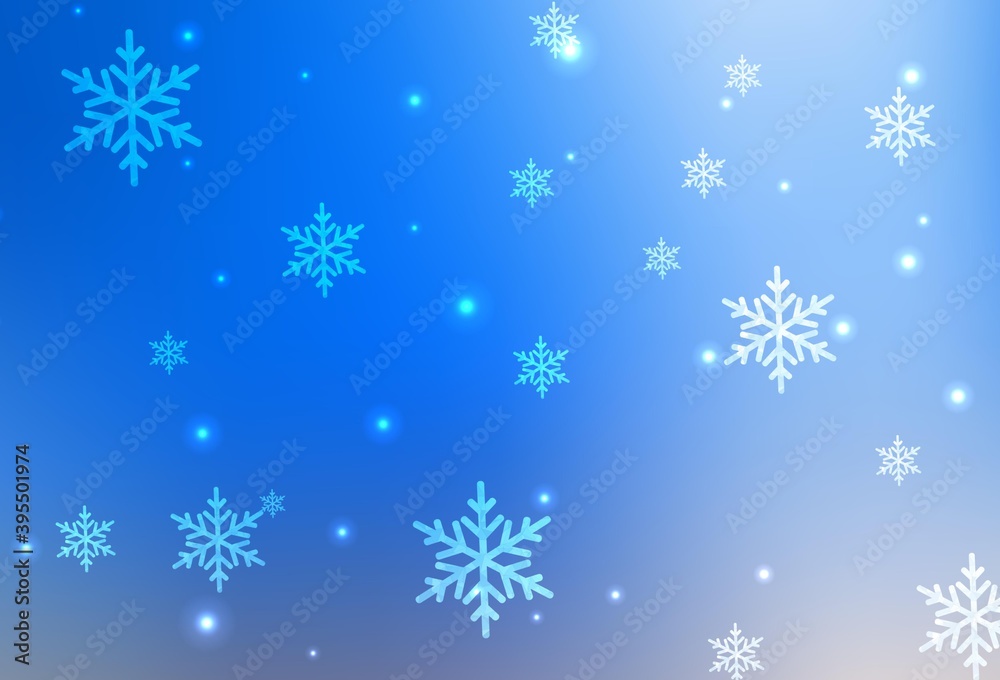 Light Blue, Yellow vector pattern in Christmas style.