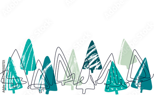 Background with abstract Christmas Tree. Holidays Pattern. New Year Poster. V...