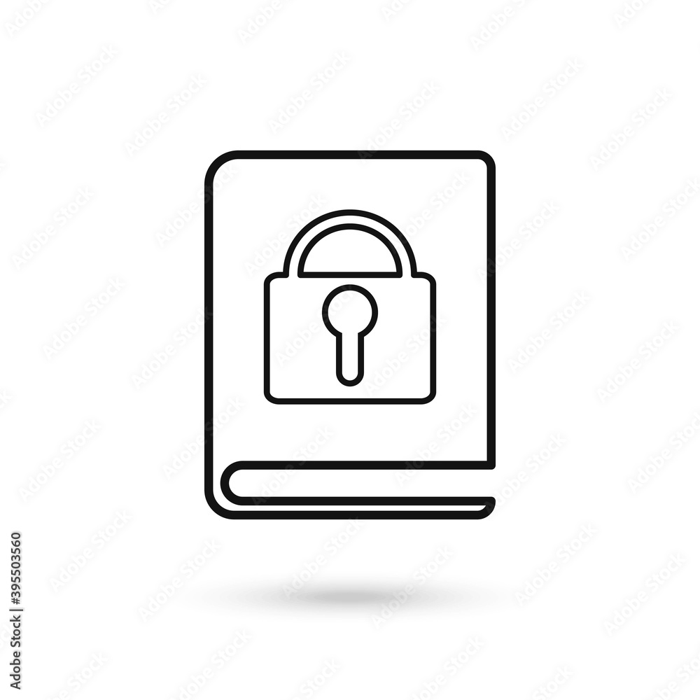 Book with padlock, concept. Vector graphics. Book with padlock, concept. Vector graphics.