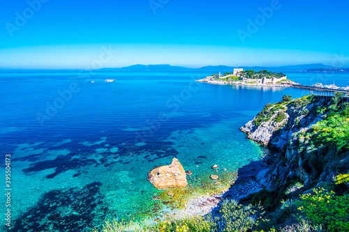 Fototapeta Naklejka Na Ścianę i Meble -  Kusadasi Town seascape view near Aegean Sea in Turkey
