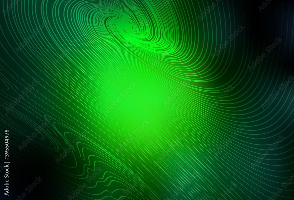Dark Green vector pattern with curved lines. Dark Green vector pattern with curved lines.