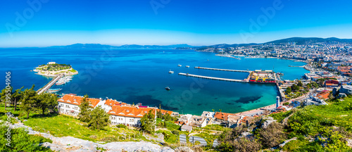 Tableau sur toile Kusadasi Town seascape view near Aegean Sea in Turkey
