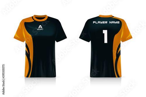 Specification Soccer Sport mockup , Esports Gaming T Shirt Jersey template. mock up uniform . Vector Illustration design