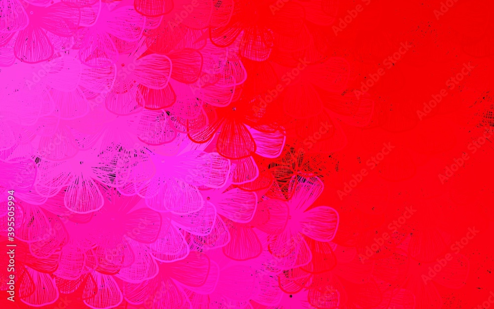 Dark Pink, Red vector doodle pattern with trees, branches. Dark Pink, Red vector doodle pattern with trees, branches.