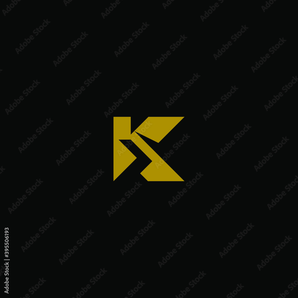 Design a logo or monogram of the letter K for a company initial K lettermark monogram Universal elegant icon. Graphic Alphabet Symbol for Corporate Business Identity. Vector element