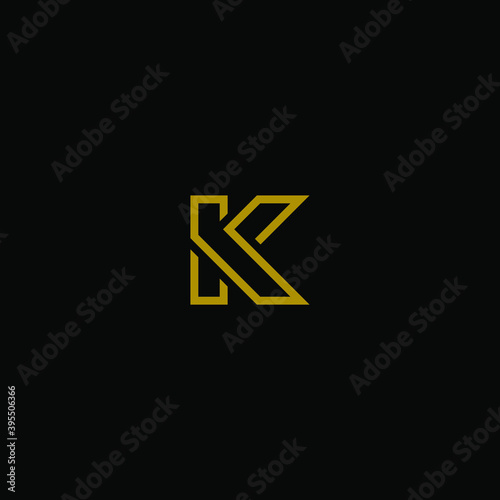 Design a logo or monogram of the letter K for a company initial K lettermark monogram Universal elegant icon. Graphic Alphabet Symbol for Corporate Business Identity. Vector element