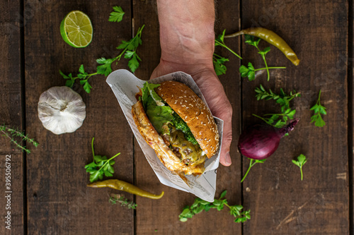 Chimichurri burger photo