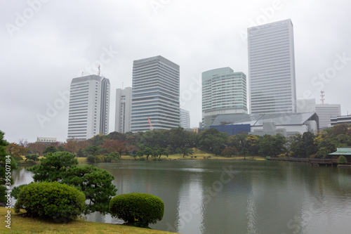 Famous gardens in Tokyo bay (Japan)