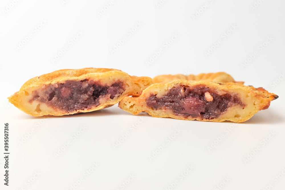 Red bean taiyaki on white background Red bean taiyaki on white background