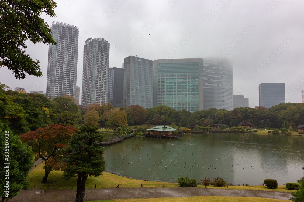 Famous gardens in Tokyo bay (Japan)