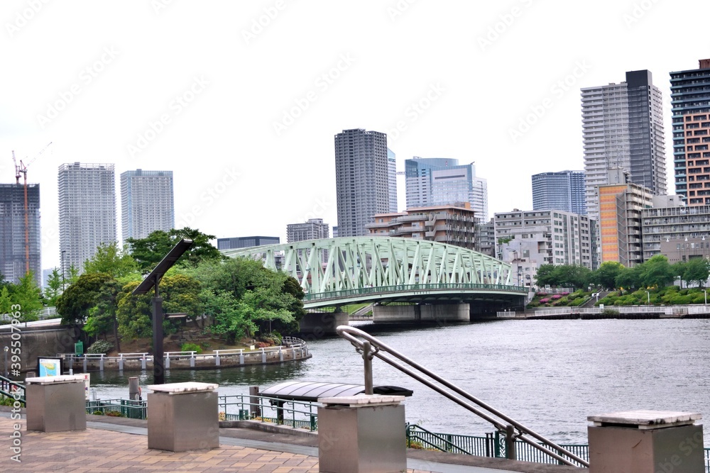Naklejka premium 越中島公園 相生橋