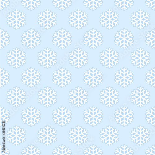Seamless pattern with snowflakes. Blue background with simple geometric pattern. Xmas decoration. Christmas digital scrapbooking paper  wrapping paper. Vector illustration. White snowflake. Vector